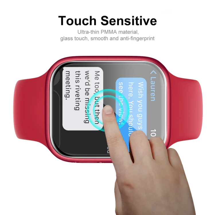 10pcs For Apple Watch Series 9 / 8 / 7 41mm ENKAY Hat-Prince 3D Full Coverage Soft PC Edge + PMMA HD Screen Protector Film - Image 6
