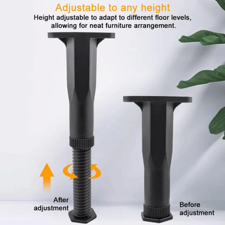 10pcs/Pack 9-16cm Adjustable Height Furniture Plastic Support Feet Bed Frame Crossbeam Support Brackets(Black) - Image 4