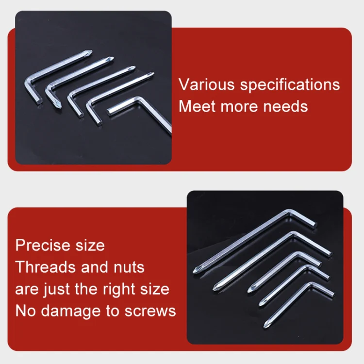 10pcs Screwdriver Hexagonal Wrench Scooter Repair Tools Cross Bit, Specification:5mm, Material:45 Steel - Image 6