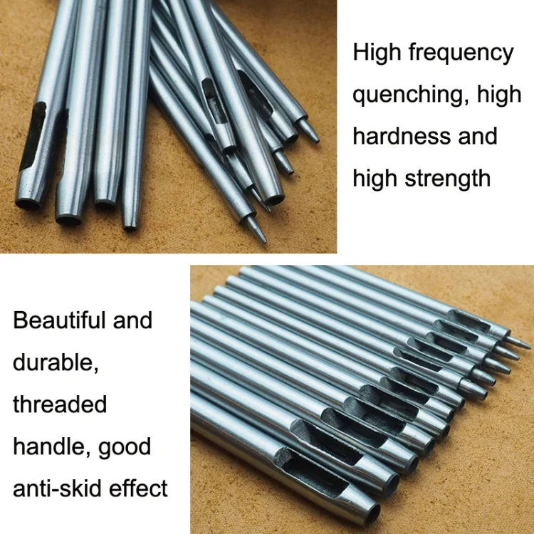 10pcs/set Round Punching Belt Punch Set DIY Leather Tool Belt Rush - Image 5