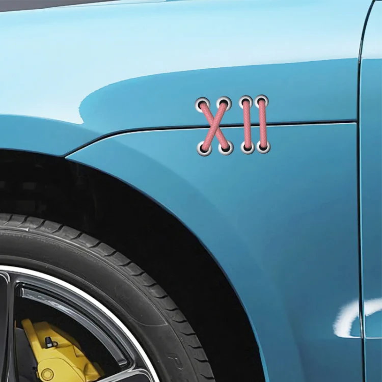 10pcs Shoelace Car Sticker Body Cover Up Scratch Patch Sticker(Pink Cross) - Image 3