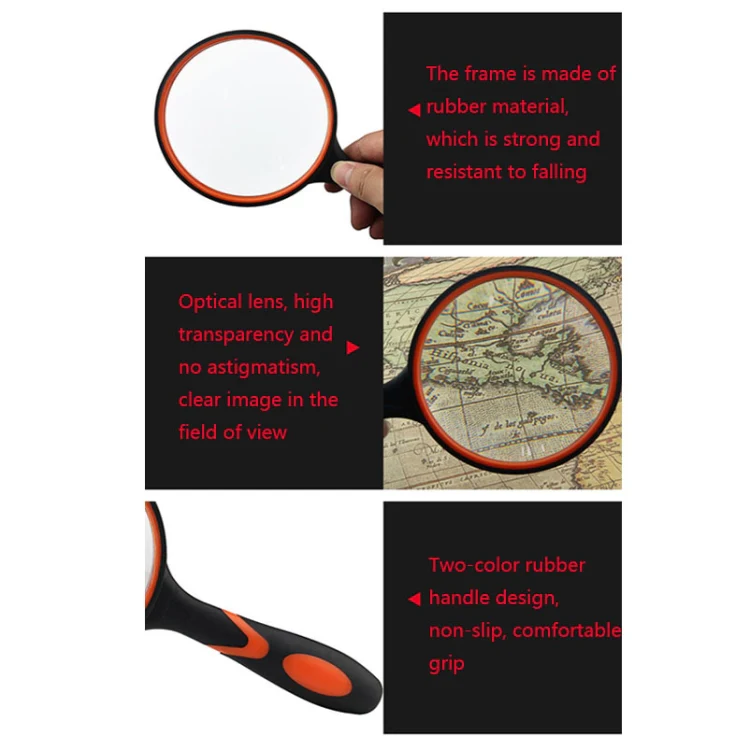 10X HD Optical Lens Handheld Magnifying Glass, Specification: 100mm - Image 5