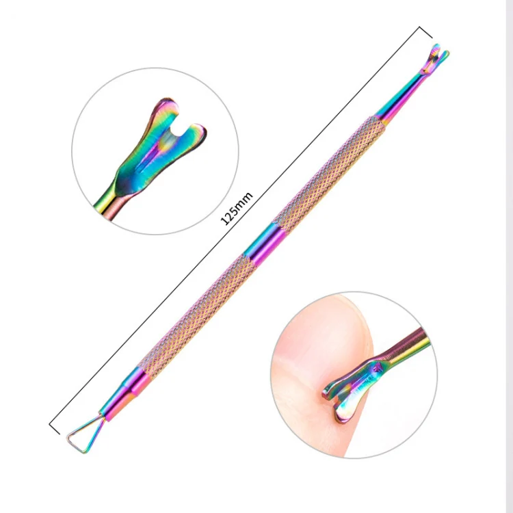 11 in 1 Color Titanium Stainless Steel Nail Steel Push Nail File - Image 11