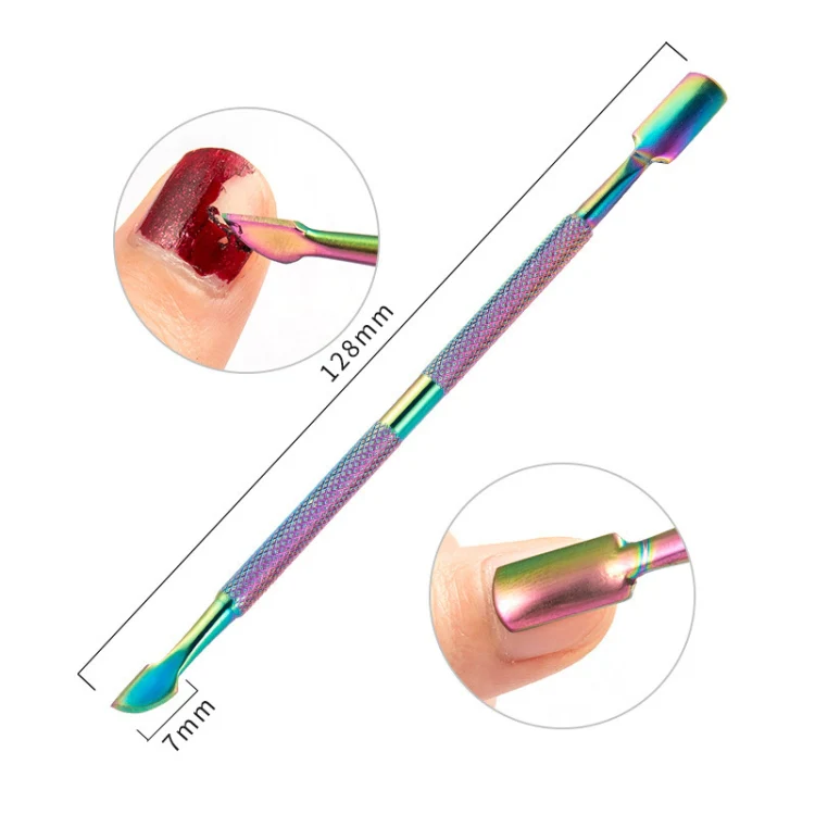 11 in 1 Color Titanium Stainless Steel Nail Steel Push Nail File - Image 14