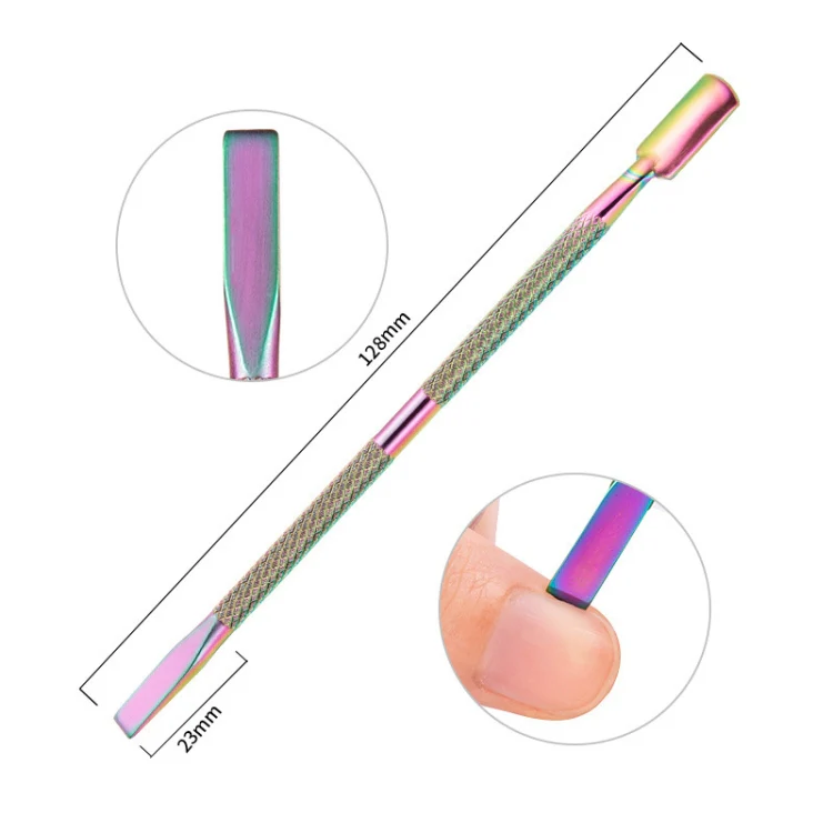 11 in 1 Color Titanium Stainless Steel Nail Steel Push Nail File - Image 4