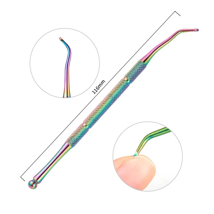 11 in 1 Color Titanium Stainless Steel Nail Steel Push Nail File - Image 5