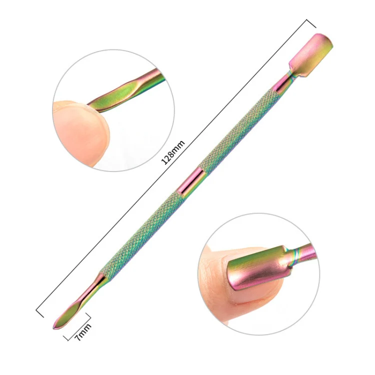 11 in 1 Color Titanium Stainless Steel Nail Steel Push Nail File - Image 8