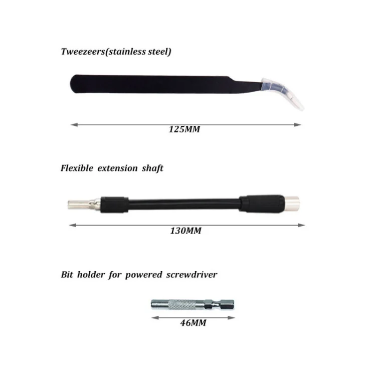110 in 1 Watch Mobile Phone Disassembly Maintenance Tool Multi-function Chrome Vanadium Steel Screwdriver Set(Black Red) - Image 5