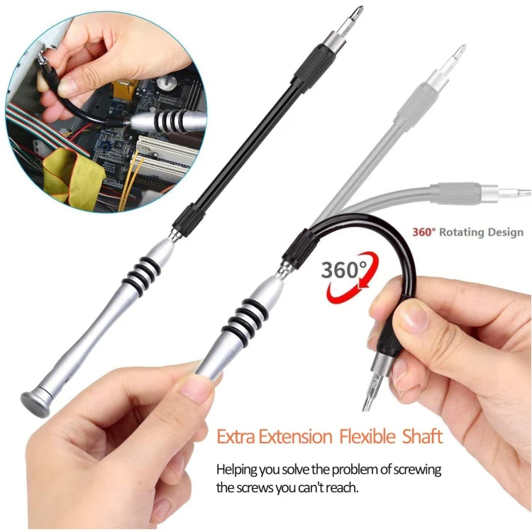 110 in 1 Watch Mobile Phone Disassembly Maintenance Tool Multi-function Chrome Vanadium Steel Screwdriver Set(Black Red) - Image 7