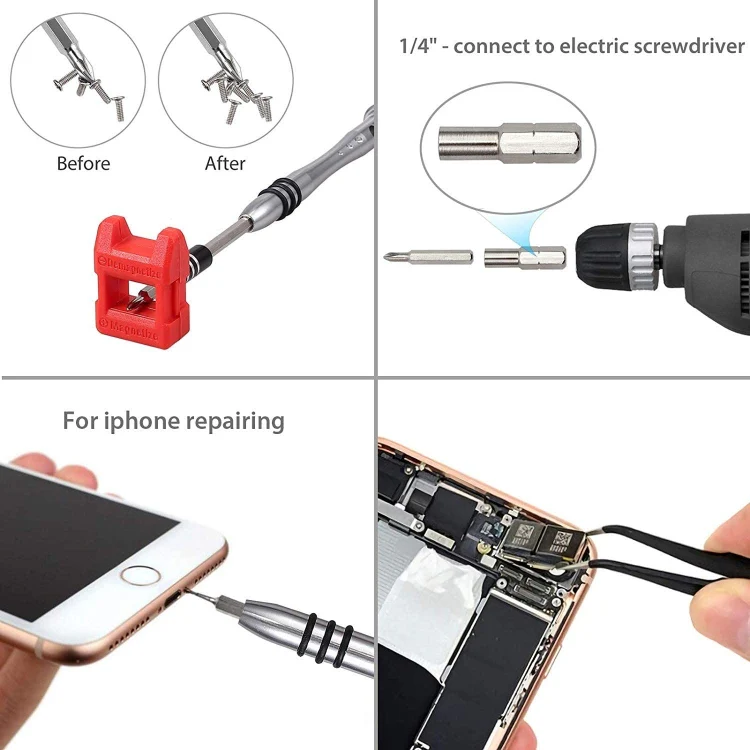 110 in 1 Watch Mobile Phone Disassembly Maintenance Tool Multi-function Chrome Vanadium Steel Screwdriver Set(Black Red) - Image 8