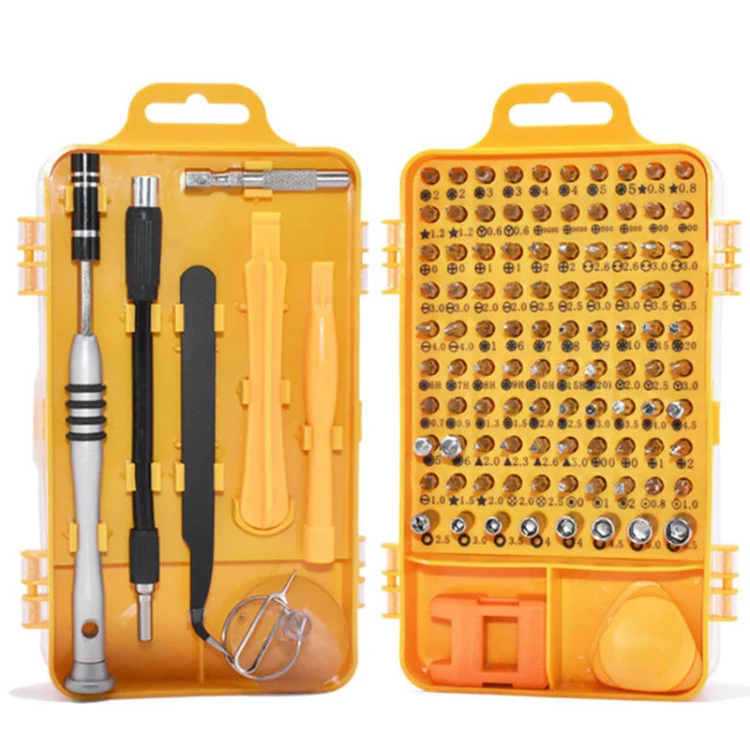 110 in 1 Watch Mobile Phone Disassembly Maintenance Tool Multi-function Chrome Vanadium Steel Screwdriver Set(Yellow) - Image 2