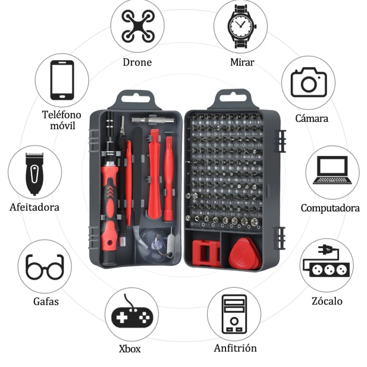 115 in 1 Precision Screw Driver Mobile Phone Computer Disassembly Maintenance Tool Set(Red) - Image 11