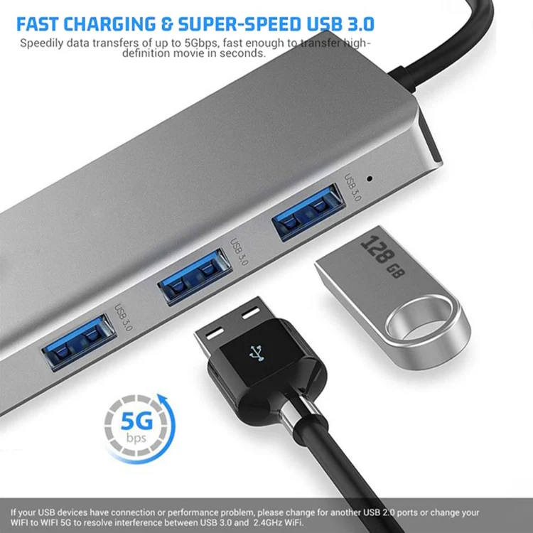 12 in 1 HDMI x2 + USB3.0 + USB2.0 + PD Charging + VGA + RJ45 + 3.5mm Jack + TF/SD x2 Type-C / USB-C HUB Docking Station(Dark Grey) - Image 5