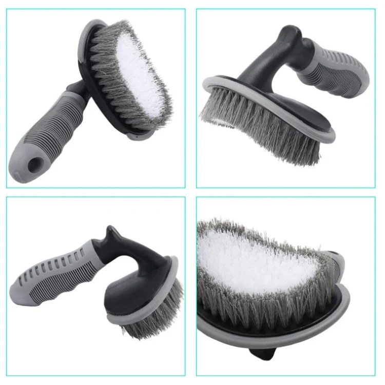 12 PCS / Set Car Wash Tool Brush Car Tires Brush Double Strand Wheel Brush(Gray) - Image 3