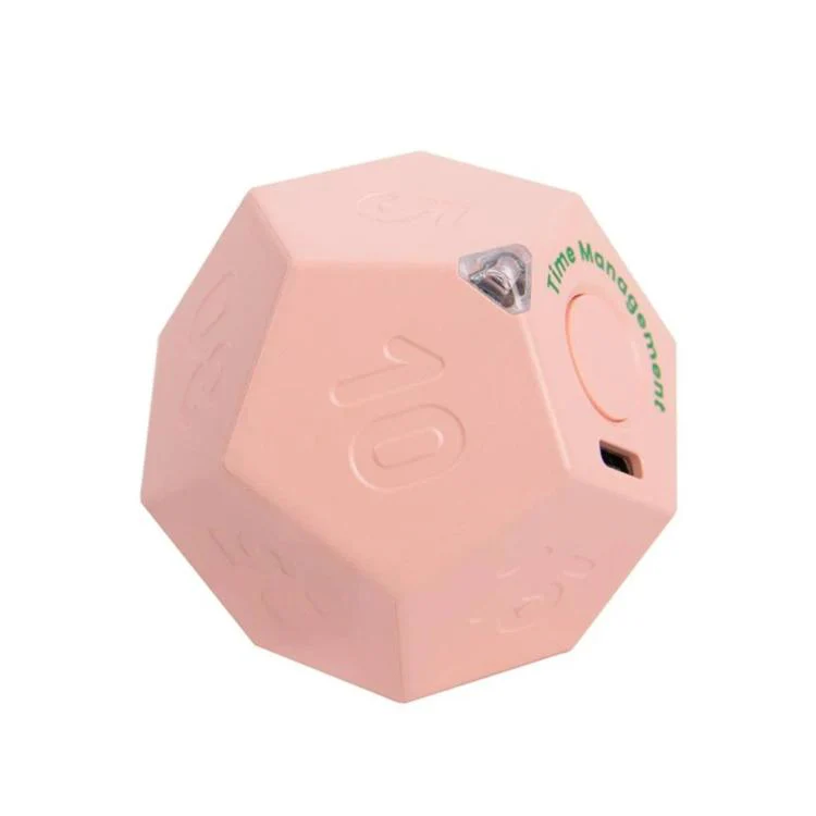 12 Sided Gravity Sensing Timer Kitchen Reminder Time Manager(Pink)