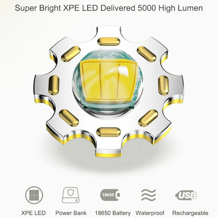 1200mAh LED Outdoor Strong Lighting Lithium Battery Flashlight, Color: Fixed Focus Black - Image 10