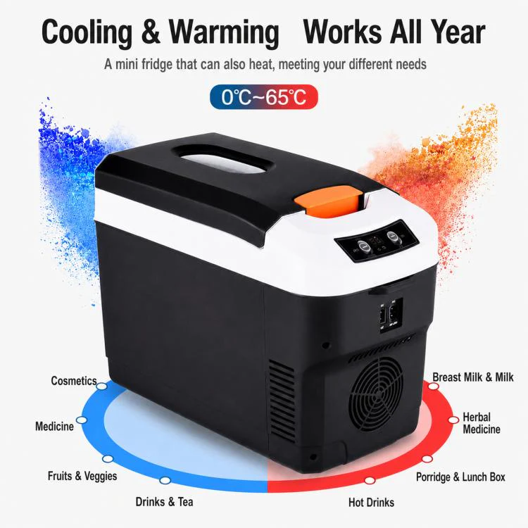 12V / 24V / 110V 10L Mini Digital Temperature Control Car Fridge Cooling Refrigerator For Drinks Medicine Fruits & Cosmetics US Plug - Image 4