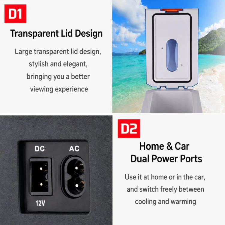 12V / 24V / 110V 10L Mini Digital Temperature Control Car Fridge Cooling Refrigerator For Drinks Medicine Fruits & Cosmetics US Plug - Image 5