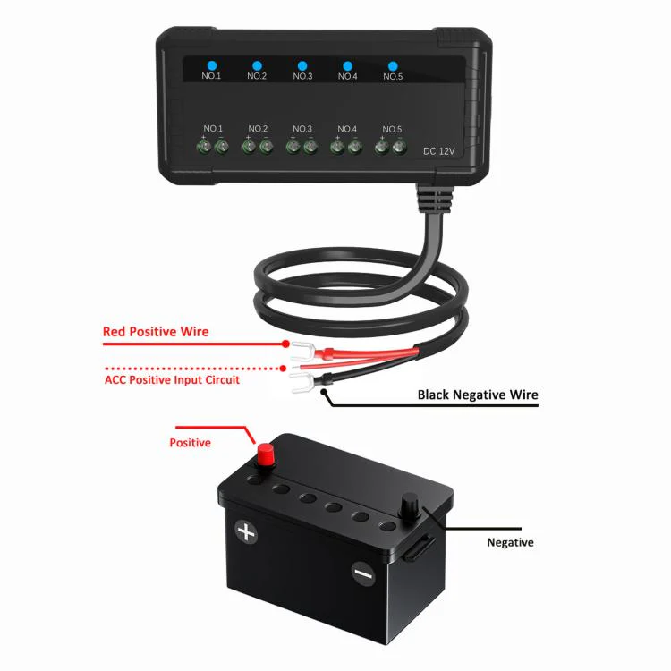 12V Universal Car Motorcycle Fuse Box Relay Kit With Quick Connector(5-channel) - Image 3