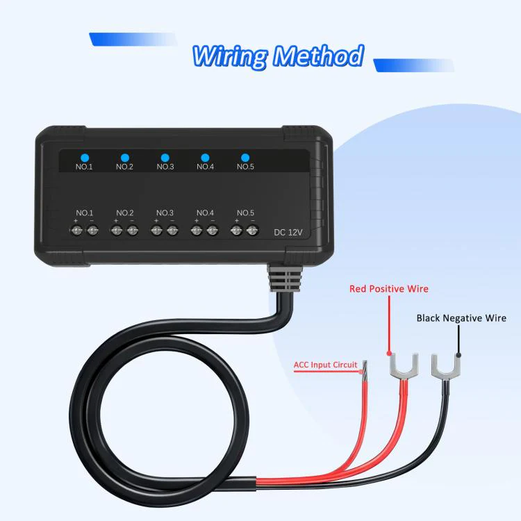12V Universal Car Motorcycle Fuse Box Relay Kit With Quick Connector(5-channel) - Image 4
