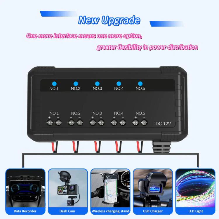 12V Universal Car Motorcycle Fuse Box Relay Kit With Quick Connector(5-channel) - Image 7