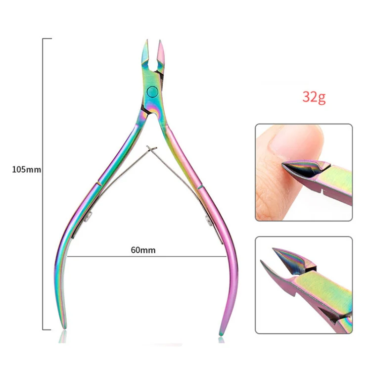 13 In 1 FABIYAN Color Titanium Nail Art Tool Set Dead Skin Shears Steel Push Nail File Pliers - Image 4