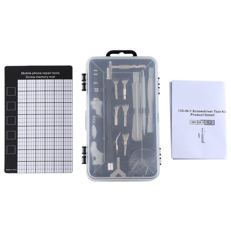 135 in 1 DIY Mobile Phone Disassembly Tool Clock Repair Multi-function Tool Screwdriver Set(Black Gray) - Image 6