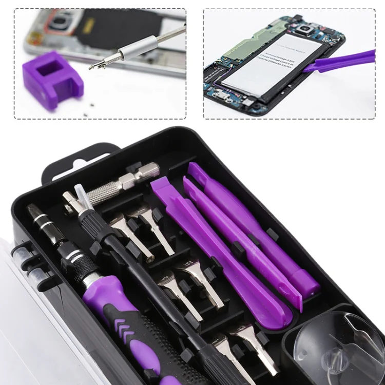 135 in 1 DIY Mobile Phone Disassembly Tool Clock Repair Multi-function Tool Screwdriver Set(Black Purple) - Image 9