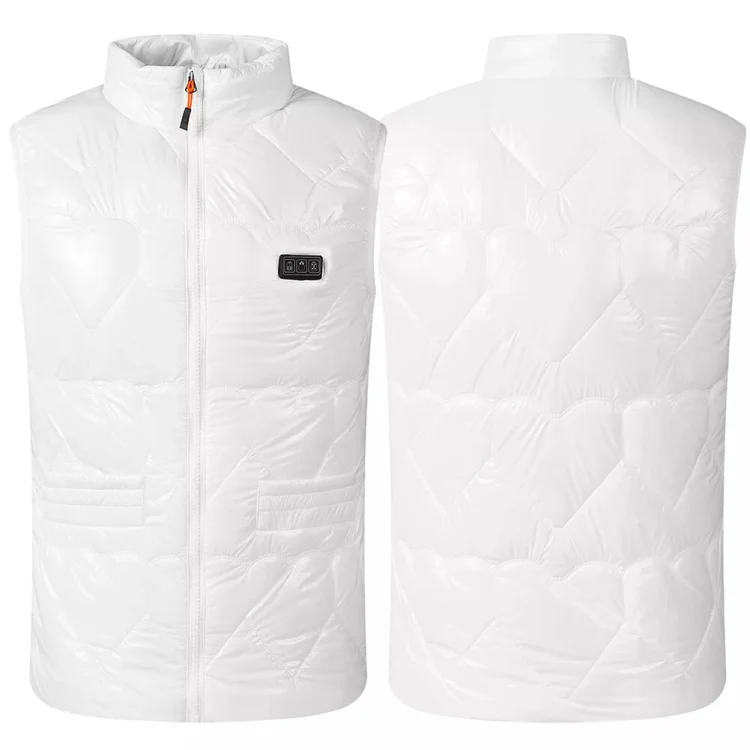 15 Areas Heated Shiny Vest For Women With 3 Independent Temperature Control, Size: XXXL(White) - Image 2