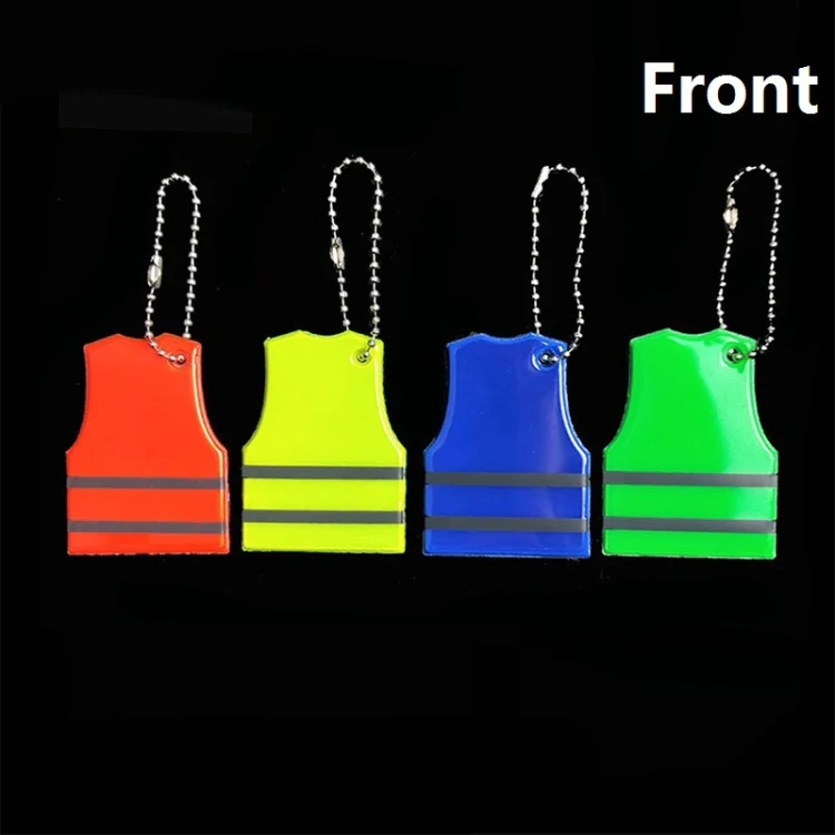 15 PCS Vest Style Reflective Pendant Night Warning Highlight Reflective Keychain Random Colour Delivery(4.5x5.5cm) - Image 2