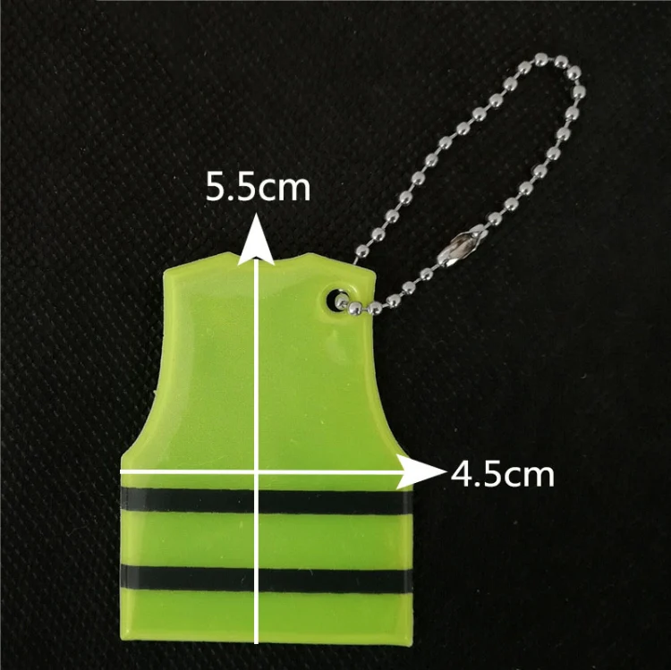 15 PCS Vest Style Reflective Pendant Night Warning Highlight Reflective Keychain Random Colour Delivery(4.5x5.5cm) - Image 3
