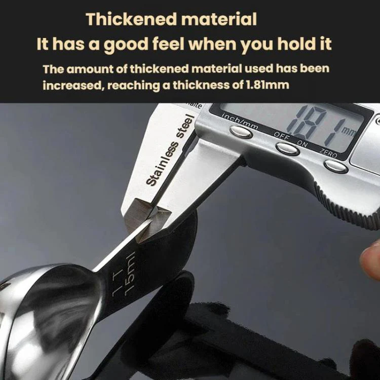 15ml 304 Stainless Steel Thickened Coffee Spoon With Scale Measuring Bean Spoon(Silver) - Image 6