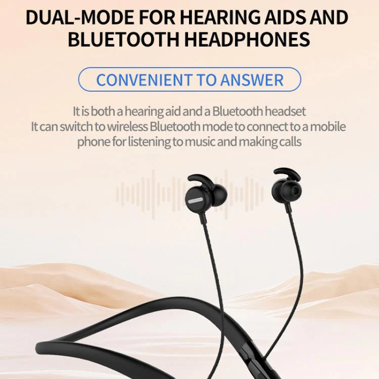 16-Channel Neck-Worn Bluetooth Hearing Aid Headphones Portable Sound Amplifier(White) - Image 3