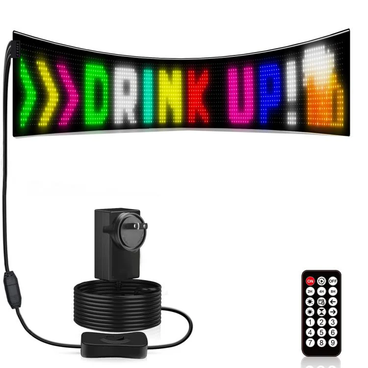 16 x 144 Pixels  Ultra-Thin Waterproof Programmable LED Flexible Matrix Display Screen, Plug:EU Plug