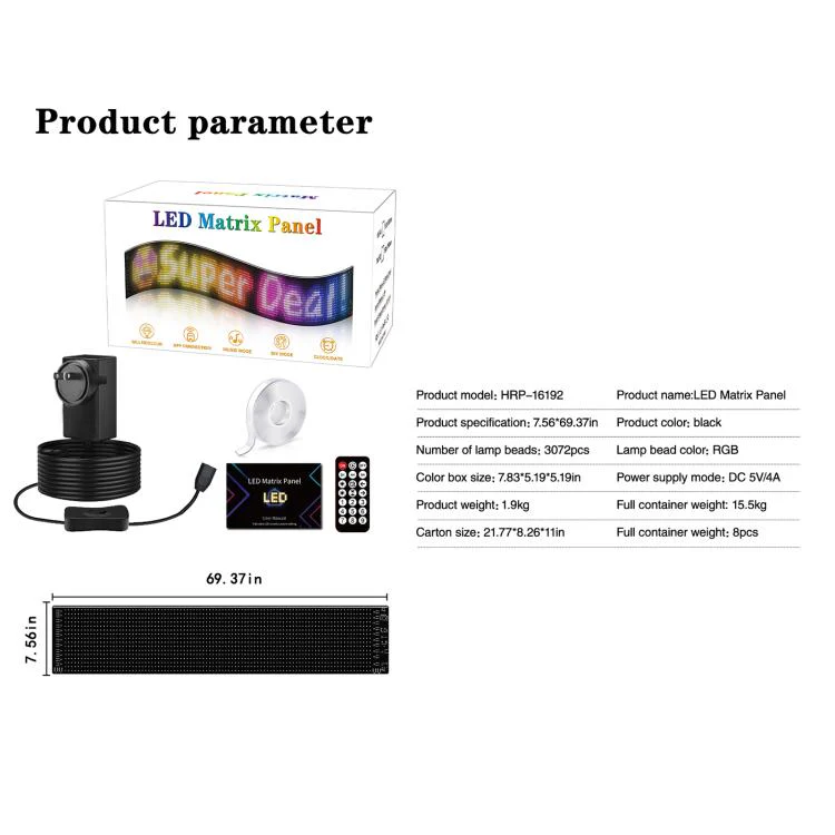16 x 192 Pixels Ultra-Thin Waterproof Programmable LED Flexible Matrix Display Screen, Plug:EU Plug - Image 3