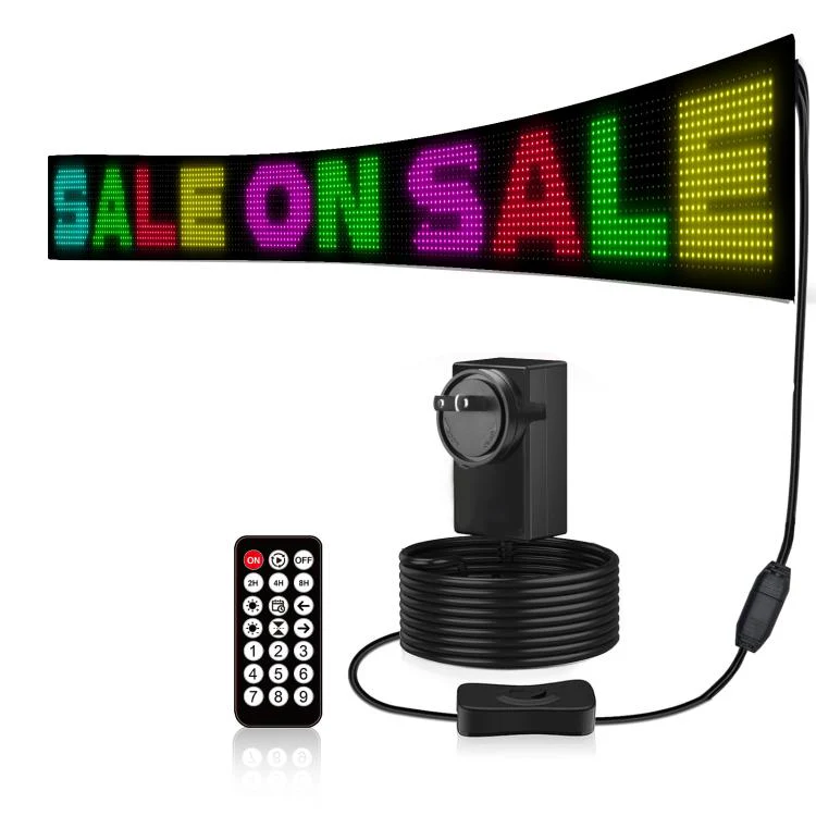 16 x 192 Pixels Ultra-Thin Waterproof Programmable LED Flexible Matrix Display Screen, Plug:UK Plug