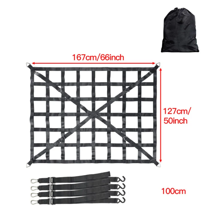 167x127cm Truck Bed Cargo Net Pickup Bed Netting Strap - Image 2