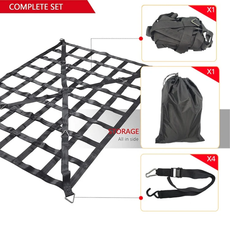 167x127cm Truck Bed Cargo Net Pickup Bed Netting Strap - Image 5