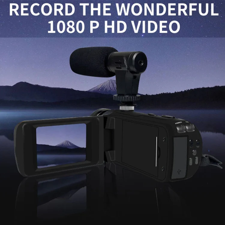 16MP 16X Digital Zoom Vlogging Camera Video Camcorder with 2.4 Inch Flip Screen, Spec: Standard EU Plug - Image 2