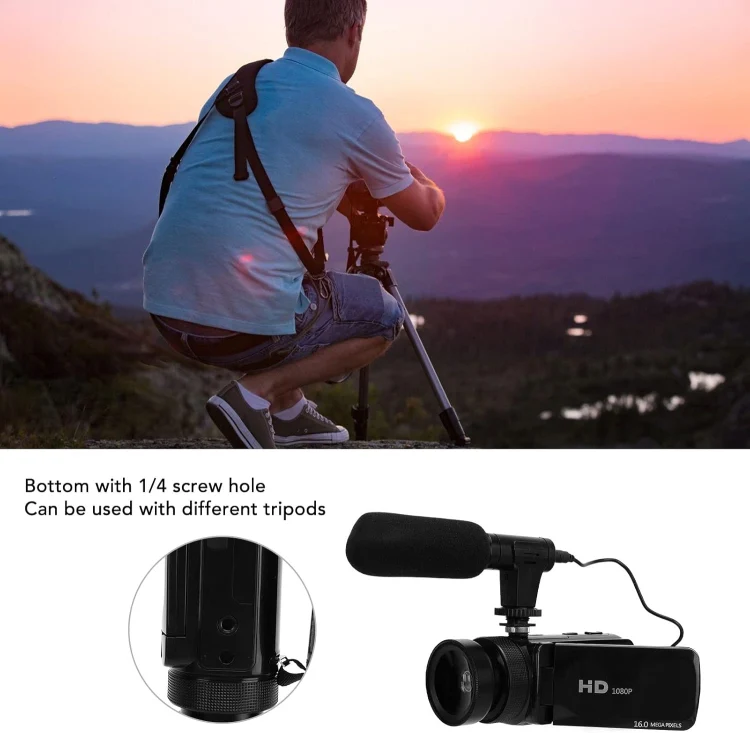 16MP 16X Digital Zoom Vlogging Camera Video Camcorder with 2.4 Inch Flip Screen, Spec: Standard UK Plug - Image 6