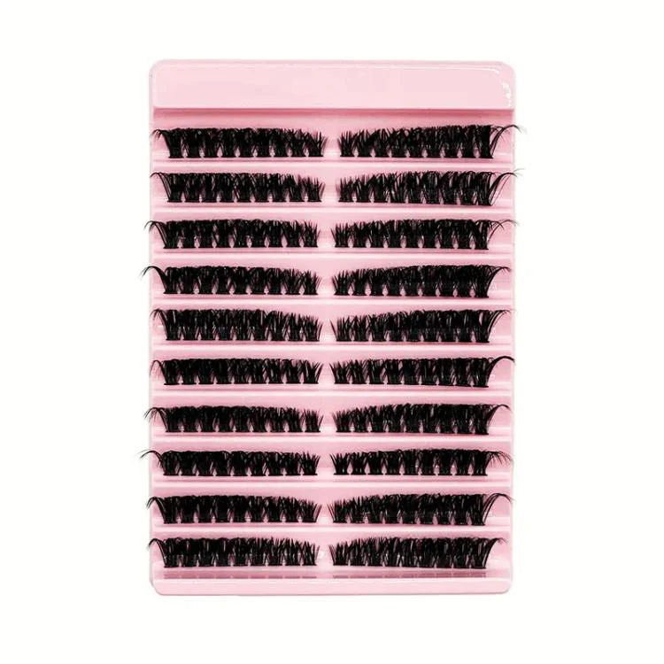 180-Cluster Single-Cluster Segmented Self-Grafting Thick Curled False Eyelashes, Curl: 80D(10-Row)