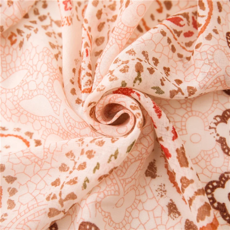 180 X 85cm Women Cotton And Linen Scarf Retro Splicing Bohemian Printed Silk Shawl SL1906-027 - Image 4