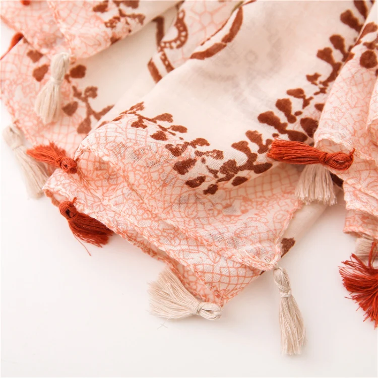 180 X 85cm Women Cotton And Linen Scarf Retro Splicing Bohemian Printed Silk Shawl SL1906-027 - Image 5