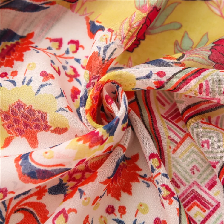 180 X 85cm Women Cotton And Linen Scarf Retro Splicing Bohemian Printed Silk Shawl SL2008-005 Yellow - Image 4