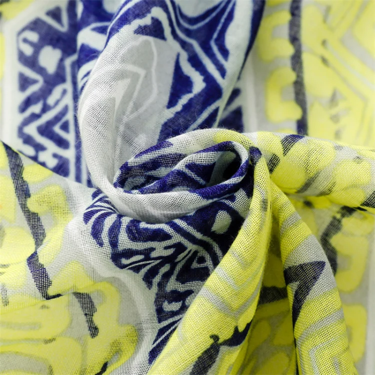 180 X 85cm Women Cotton And Linen Scarf Retro Splicing Bohemian Printed Silk Shawl SL2310-017 - Image 6