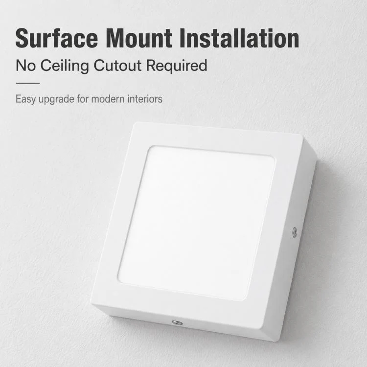 18W Square 6500K Ultra-Thin LED Panel Light Surface Mounted Ceiling Light Full Plastic Flush Mount Fixture - Image 5