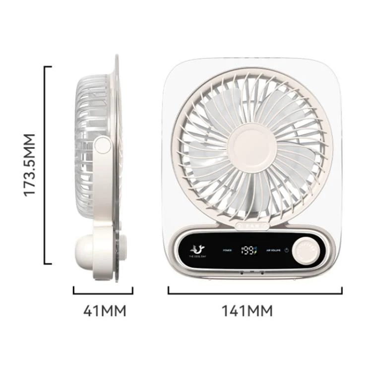 199-speed Desktop wall-mounted Fan With Handle & Light Built-in Aromatherapy Cotton(Clear Black) - Image 11