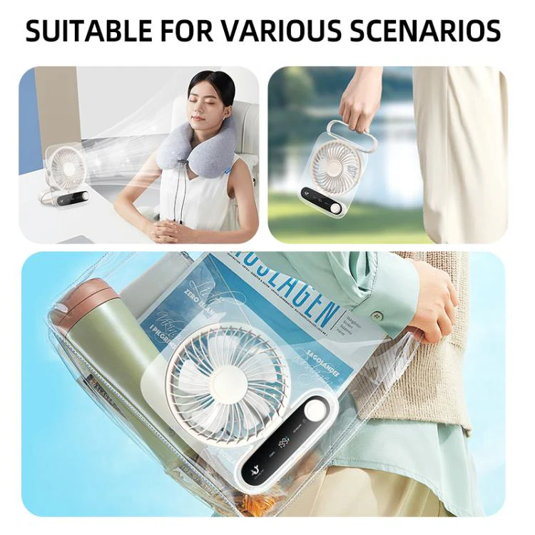 199-speed Desktop wall-mounted Fan With Handle & Light Built-in Aromatherapy Cotton(Clear Pink) - Image 10