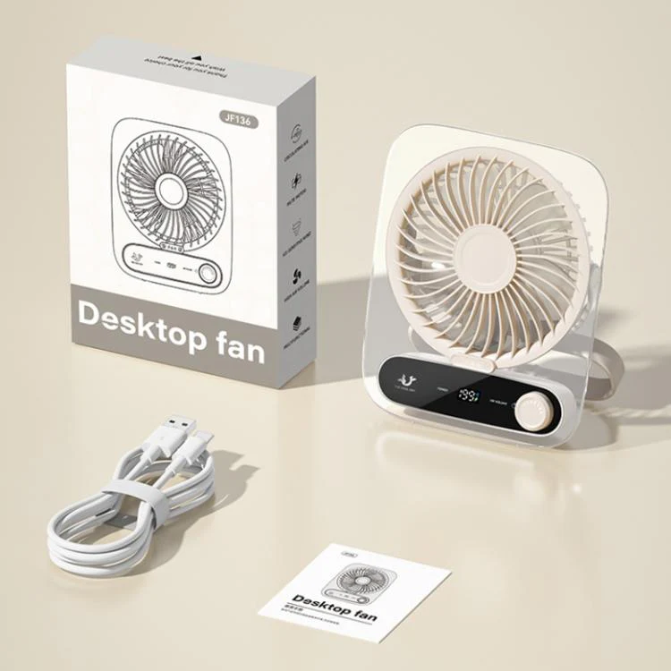199-speed Desktop wall-mounted Fan With Handle & Light Built-in Aromatherapy Cotton(Clear White) - Image 12