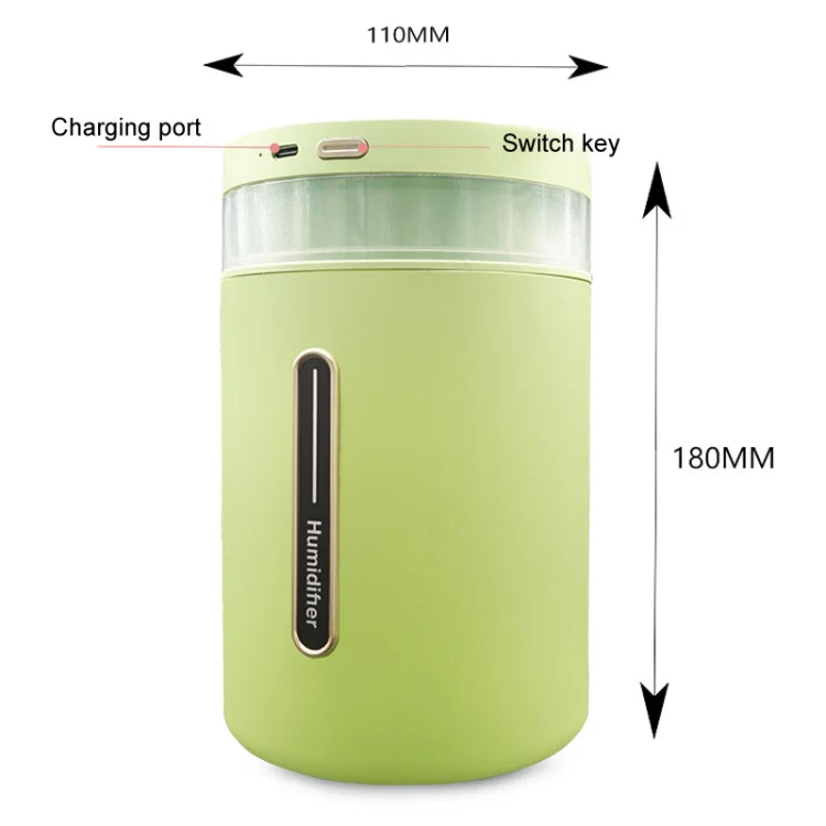 1L Home Humidifier Large Capacity Desk Aroma Mute Ambient Light Humidifier Charging Model(White) - Image 2
